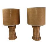 Paire de lampes en osier