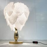 Vintage murano leaf table lamp, 1970s