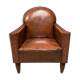 Leather art deco club chair from france, early 1900