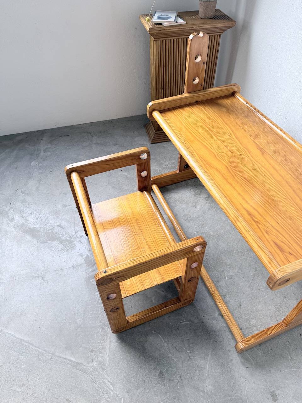 Bureau et chaise enfant pin Bauhaus