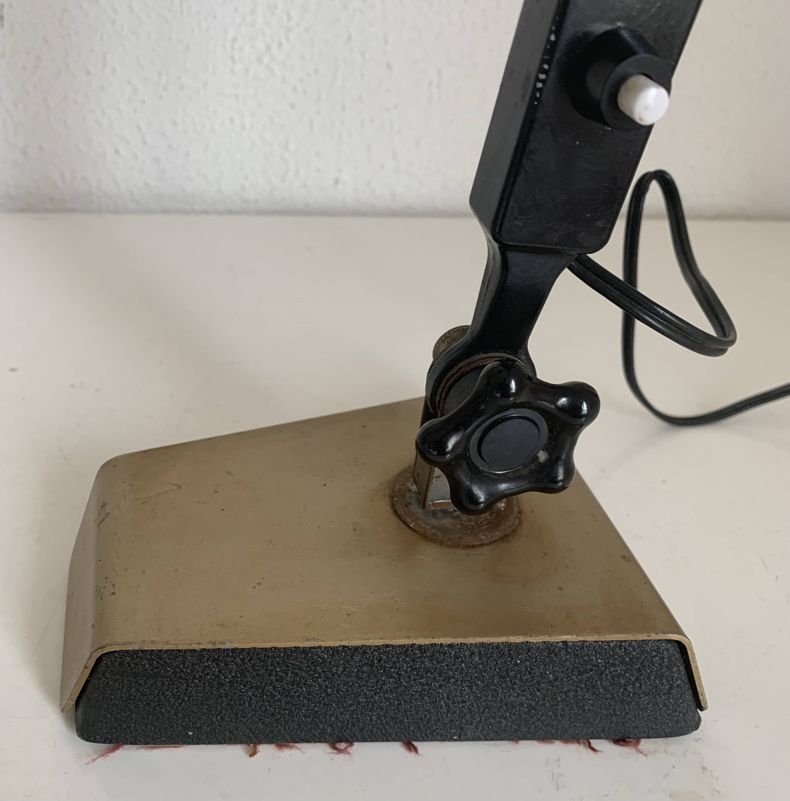 Vintage 1950s industrial lamp, Super Chrome champagne finish - 55 cm