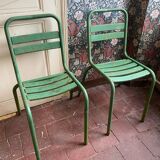 2 Tolix chairs in patinated metal