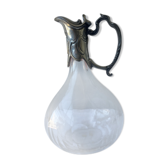 Crystal carafe with tin beak