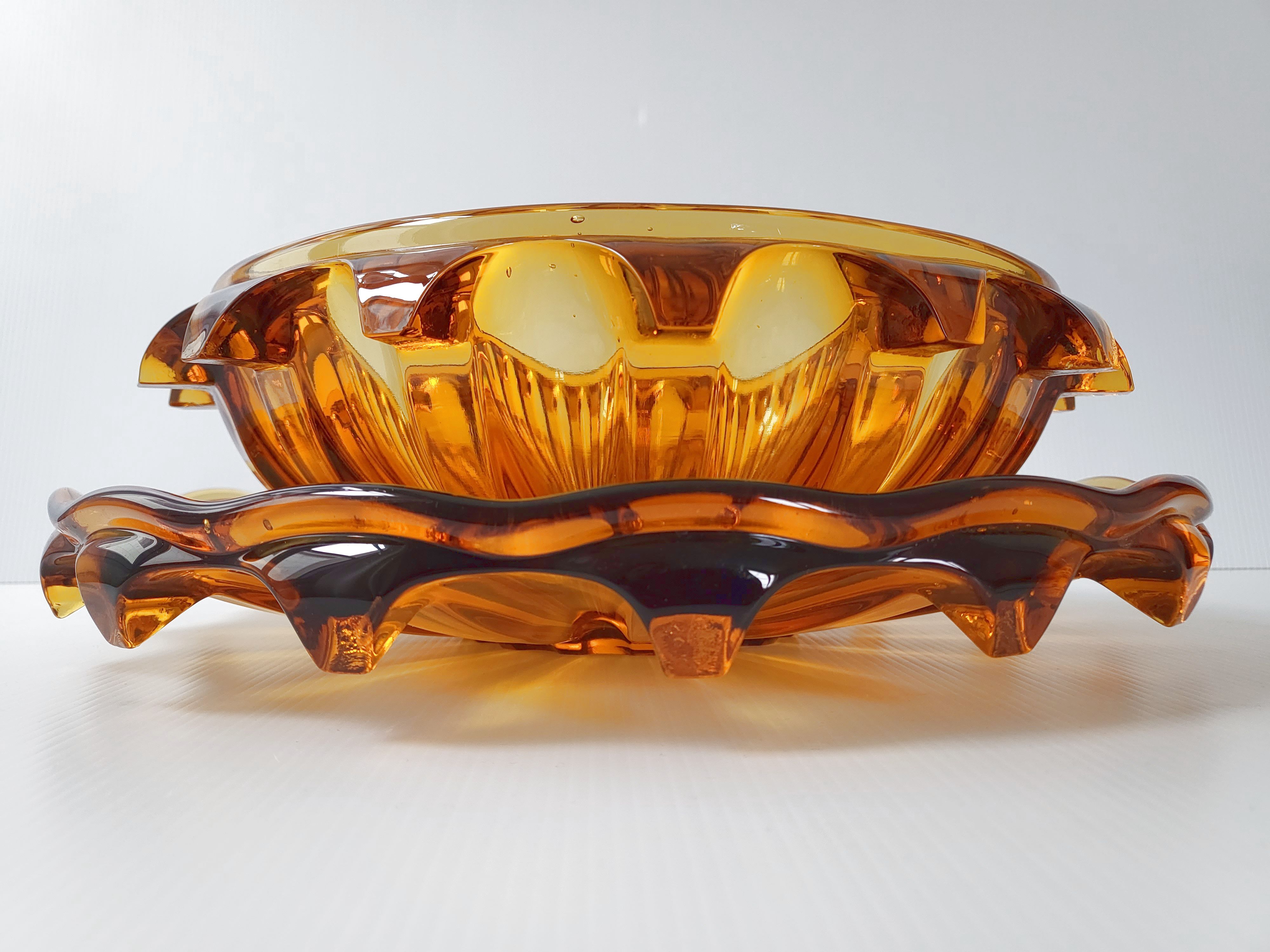 Set of 2 art deco crystal cups 1940