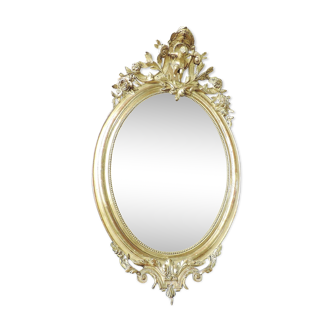 Large mirror oval time Napoléon III 73x121cm