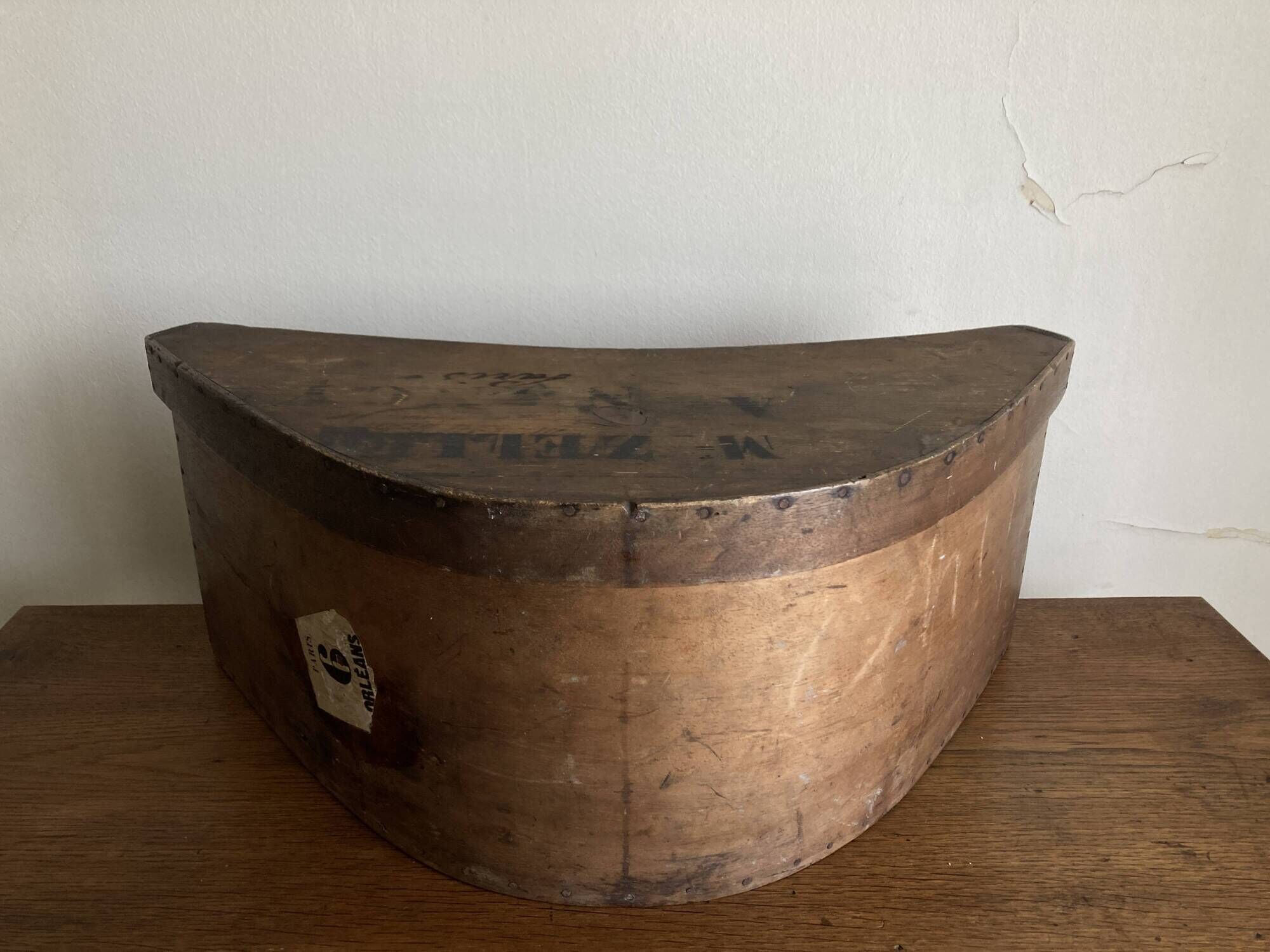 Neo-classical Empire box 1860 in curved wood shape XXL