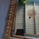 Antique rattan and bamboo mirror