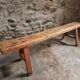 Rustic old wooden bench – early 20th century – seat in solid pine and base in chestnut.