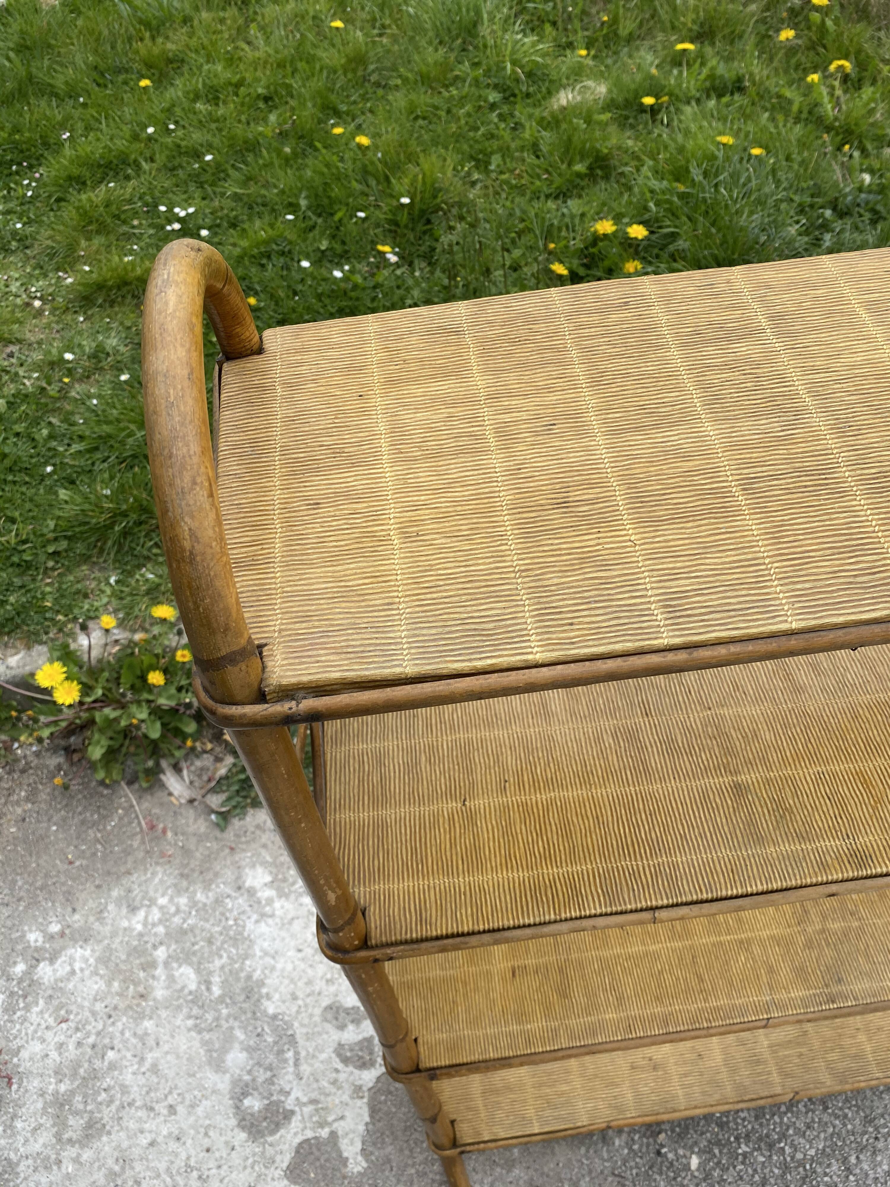 Vintage rattan shelf