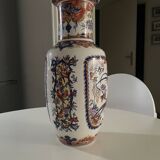 Vase balustre motifs paons/floraux style Imani signé y.p. Derevua"