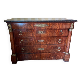 Empire chest of drawers with bronze