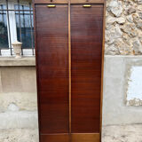 Filing cabinet with double curtains