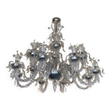 Contemporary "ca rezzonico" with flowers and leaves murano glass chandelier