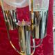 Vintage sculptural floor lamp in chrome metal and glass from the 1970s.