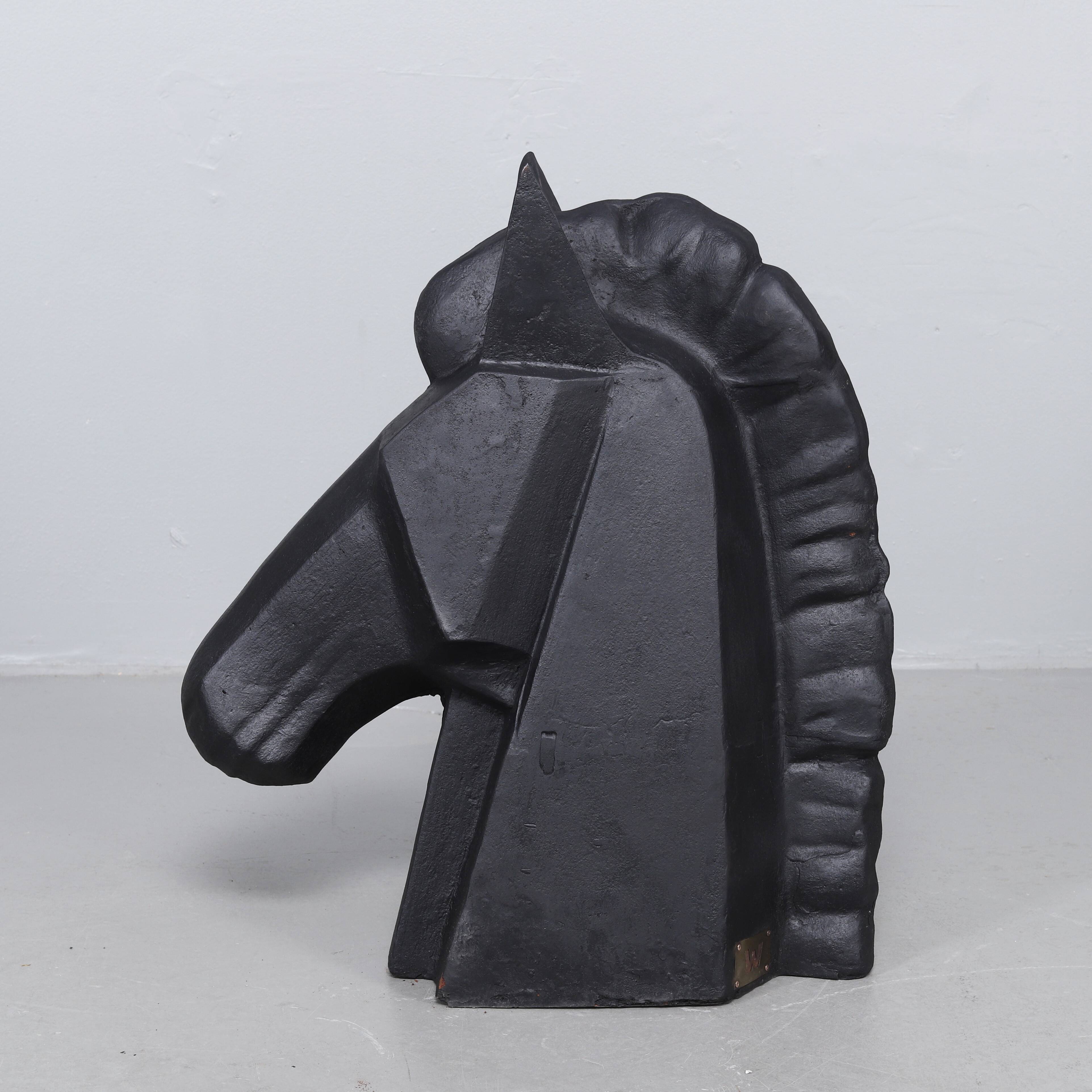 Sculpture de tête de cheval en fonte par Andreas Wargenbrant (4/8)