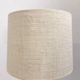 Mid-century modern leather and brass table lamp