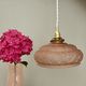 Suspension lampshade vintage art deco in pink frosted glass