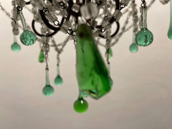 Lustre Macaroni Vert Murano Années 1950