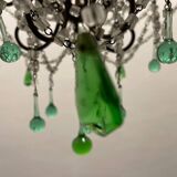Lustre Macaroni Vert Murano Années 1950