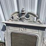 Large decorative mirror in carved wood with shabby patina