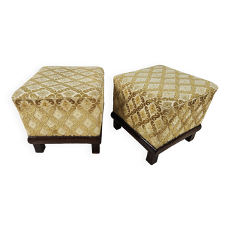 Pair of 1930s Art Decò poufs