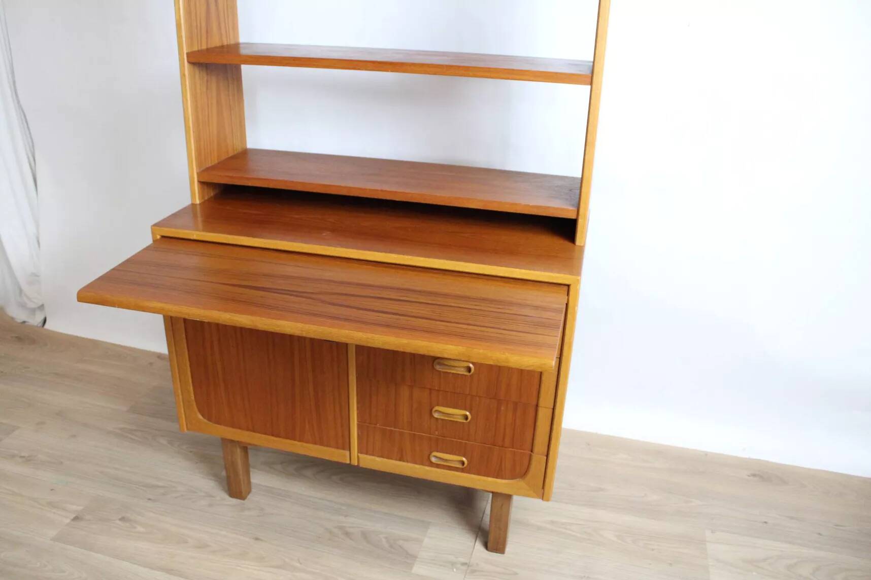 Vintage multifunctional Scandinavian teak bookshelf – Denmark – 1960s