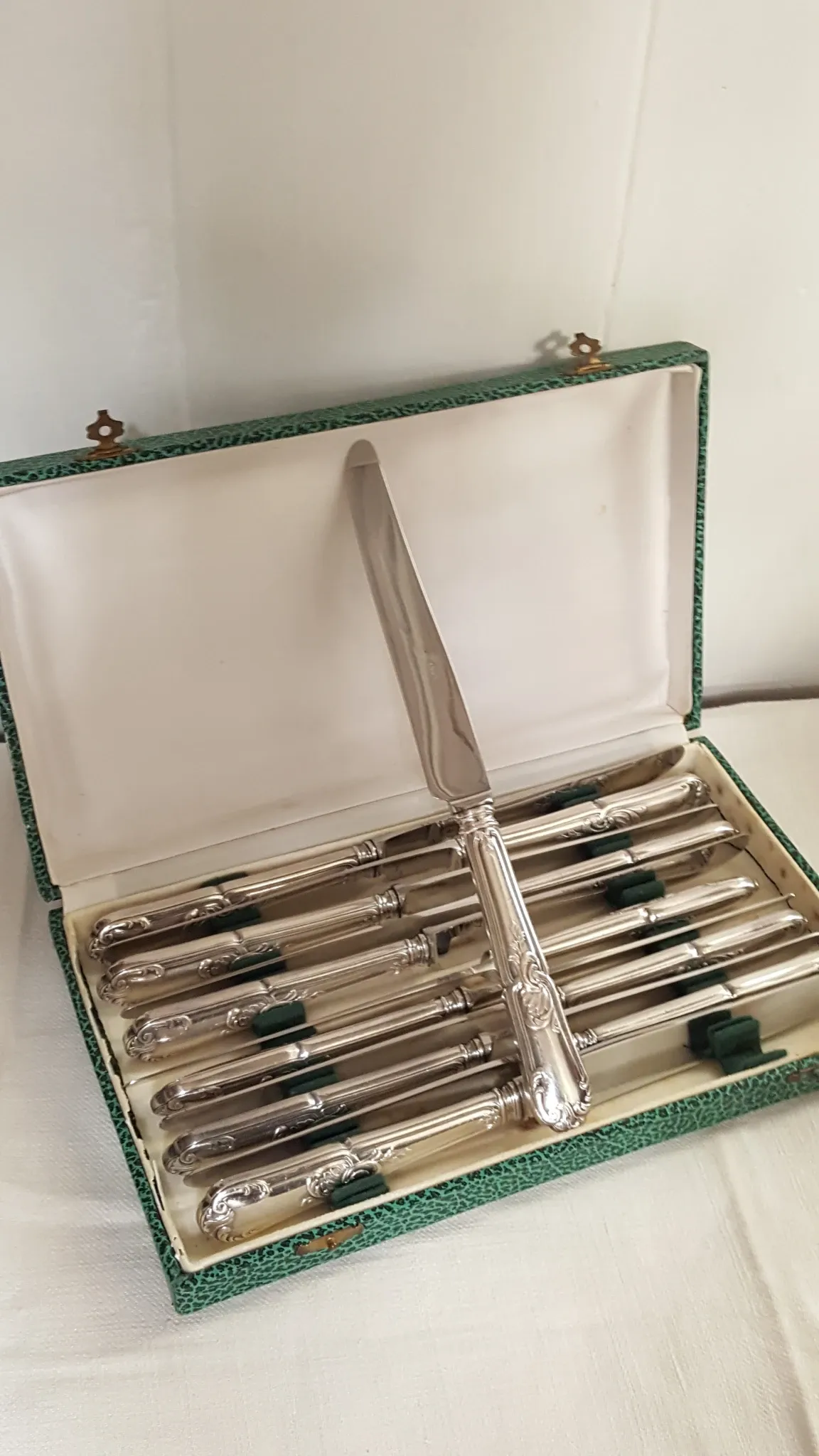 Table knives Émile Bergeron Silver-plated Rococo Style Louis XV
