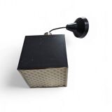 Vintage rectangular small Philips black metal hanging lamp / Dutch design cube / rare model mid-century modern 1970s with diffuser
