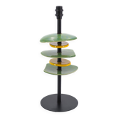 Lamp with yellow and green freeforms in ceramic, 90s