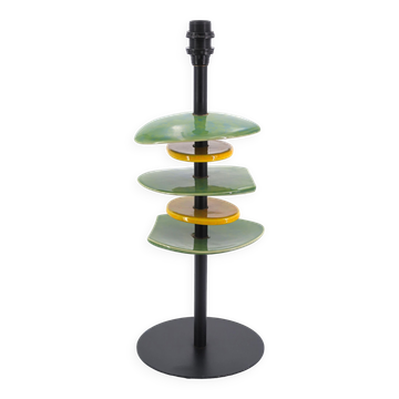 Lamp with free-form yellow and green ceramic, 1990s.