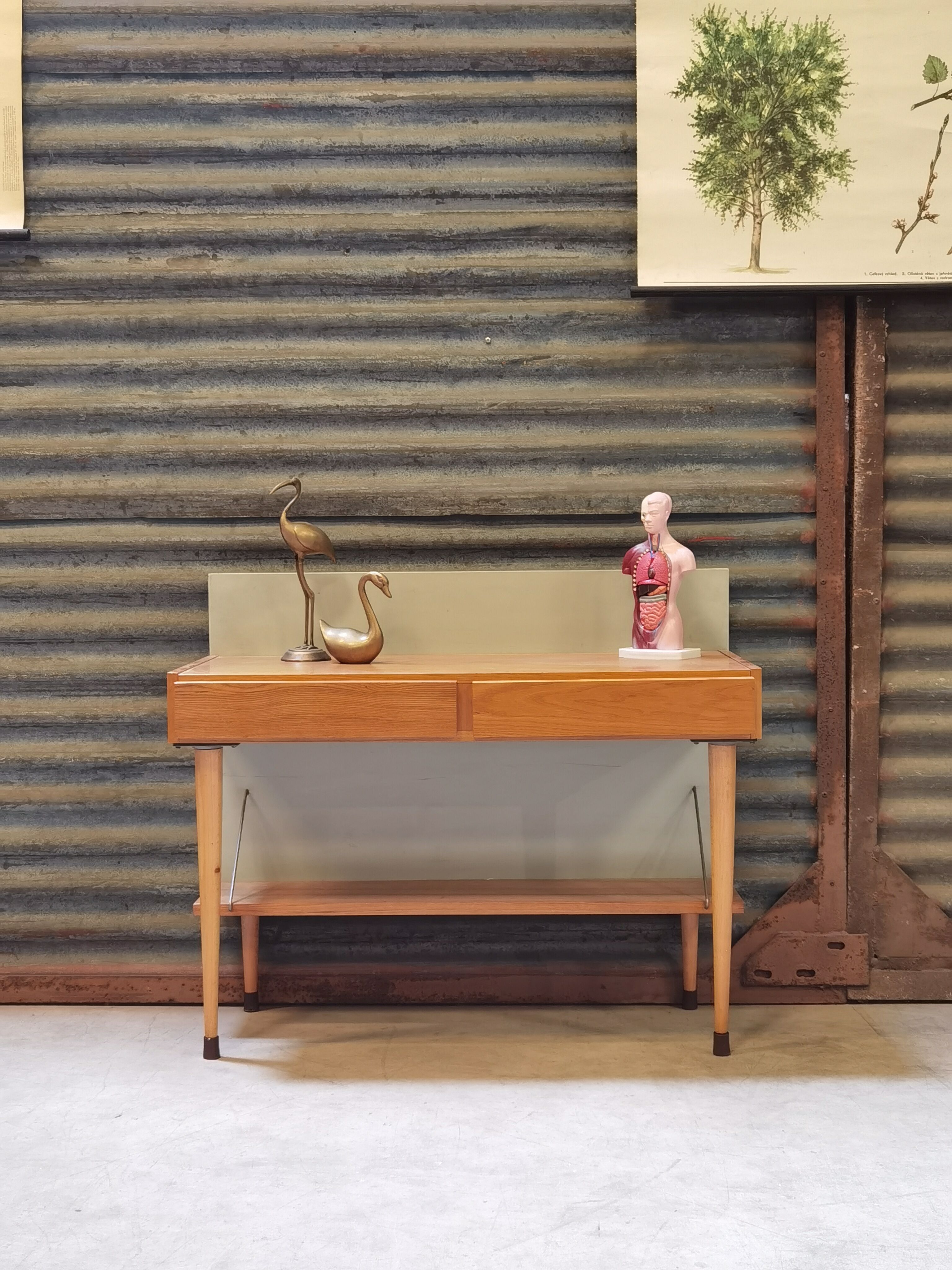 Entrance wall console or small Czech accent furniture year 70