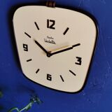 Formica vintage clock silent wall clock "Yellow electro star"