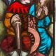 Stained hanging glass polychrome