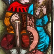 Stained hanging glass polychrome