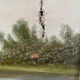 Oil painting of a riverside signed EM