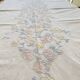 Large tablecloth and 12 embroidered napkins "pastel bouquets" - Cotton - 240x170 cm