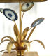 Lampe de table en agate vintage en laiton, années 1970