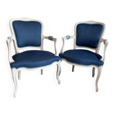 Pair of Louis XV style cabriolet armchairs