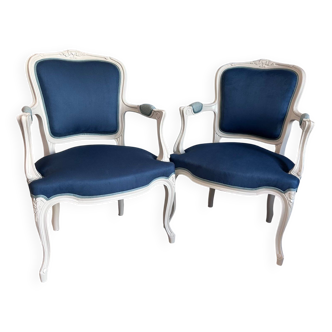 Paire de fauteuils cabriolet style Louis XV