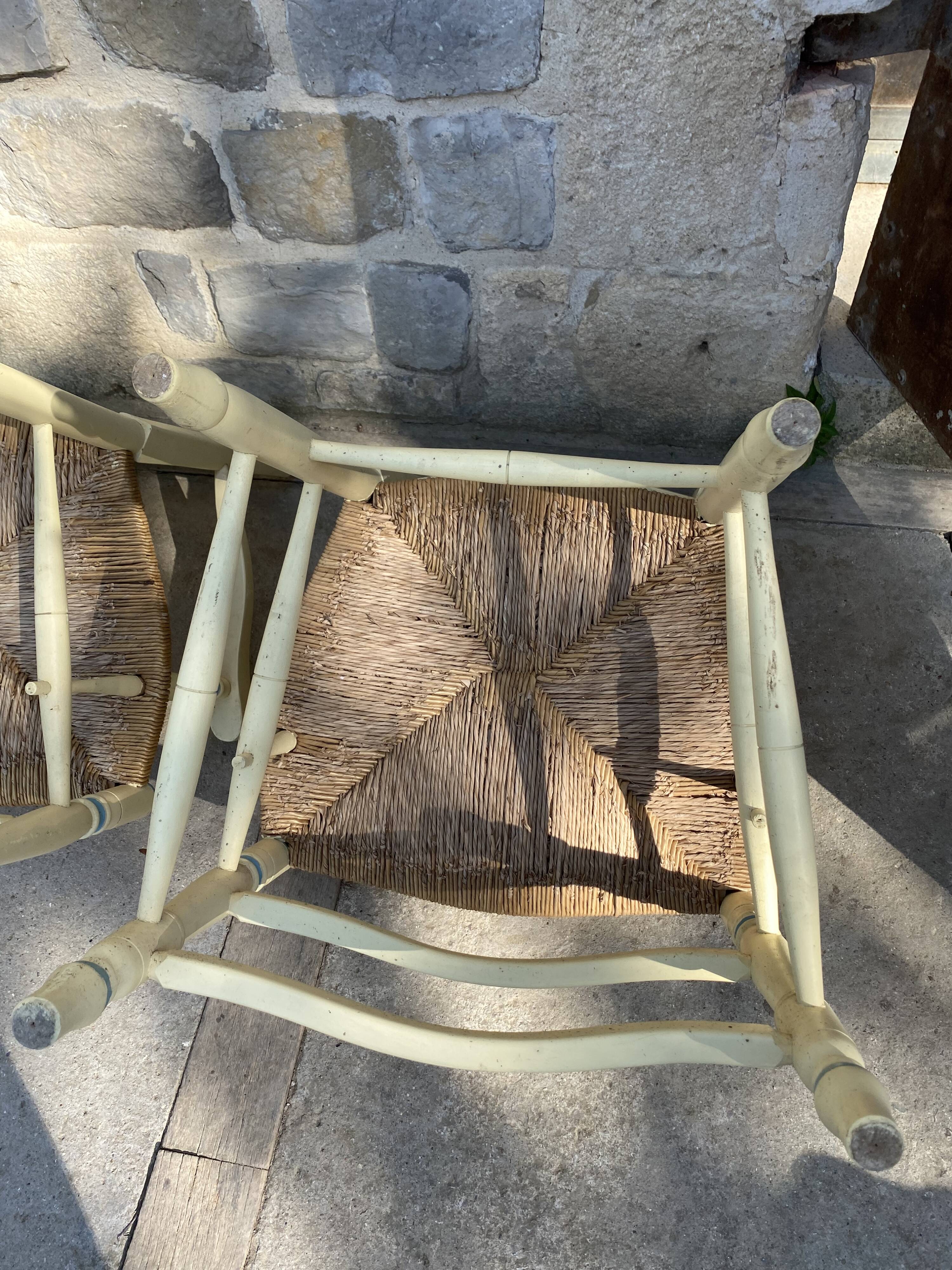 Pair of mulched armchairs Provence