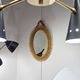 Italian sun mirror in rattan by Bonacina of the 50s 47x65cm