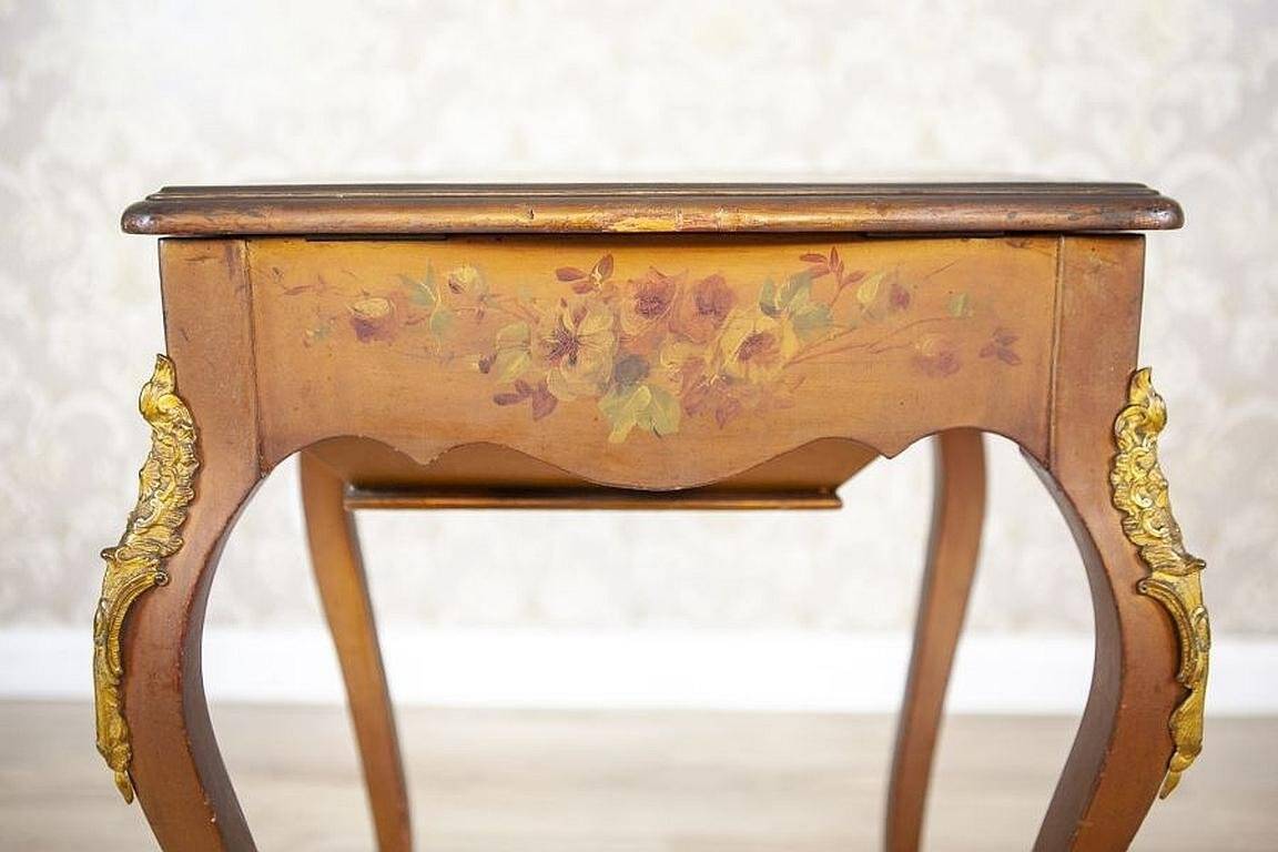 Mahogany Sewing Table with Brass Details, 1890s