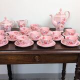 Epiag Czechoslovakia 27-piece art deco pink porcelain coffee set