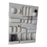 Vintage wall storage system in matte white ABS, Italy 1970s.