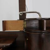 1930s art deco toilet cabinet with mirror in walnut, czechoslovakia