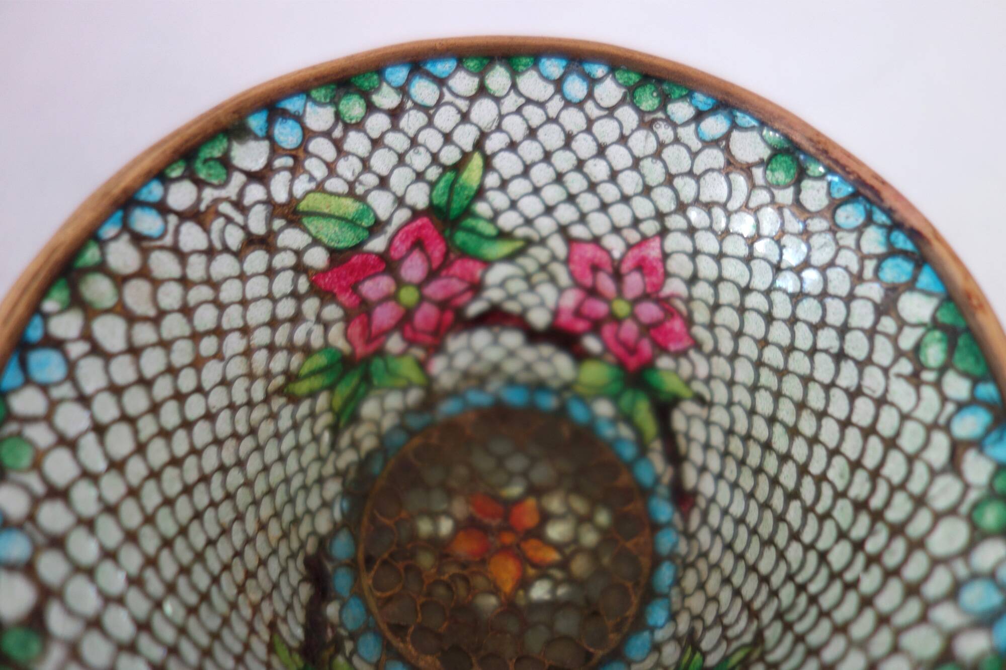 Pair of vintage Plique-à-jour cloisonné bowls, China