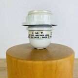 Vintage wooden cylinder lamp by IMT Italy, 1980s