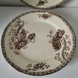 Set of 4 Sarreguemines plates, Royat model, 19th century, early 20th century