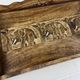 Vintage decorative wooden plateau – elephant frieze