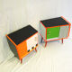 Pair of colorful bedside tables